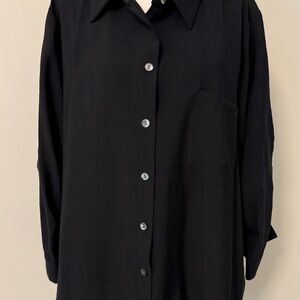 Karen Kane Black Button-Front Blouse (NWT) - Size 2X